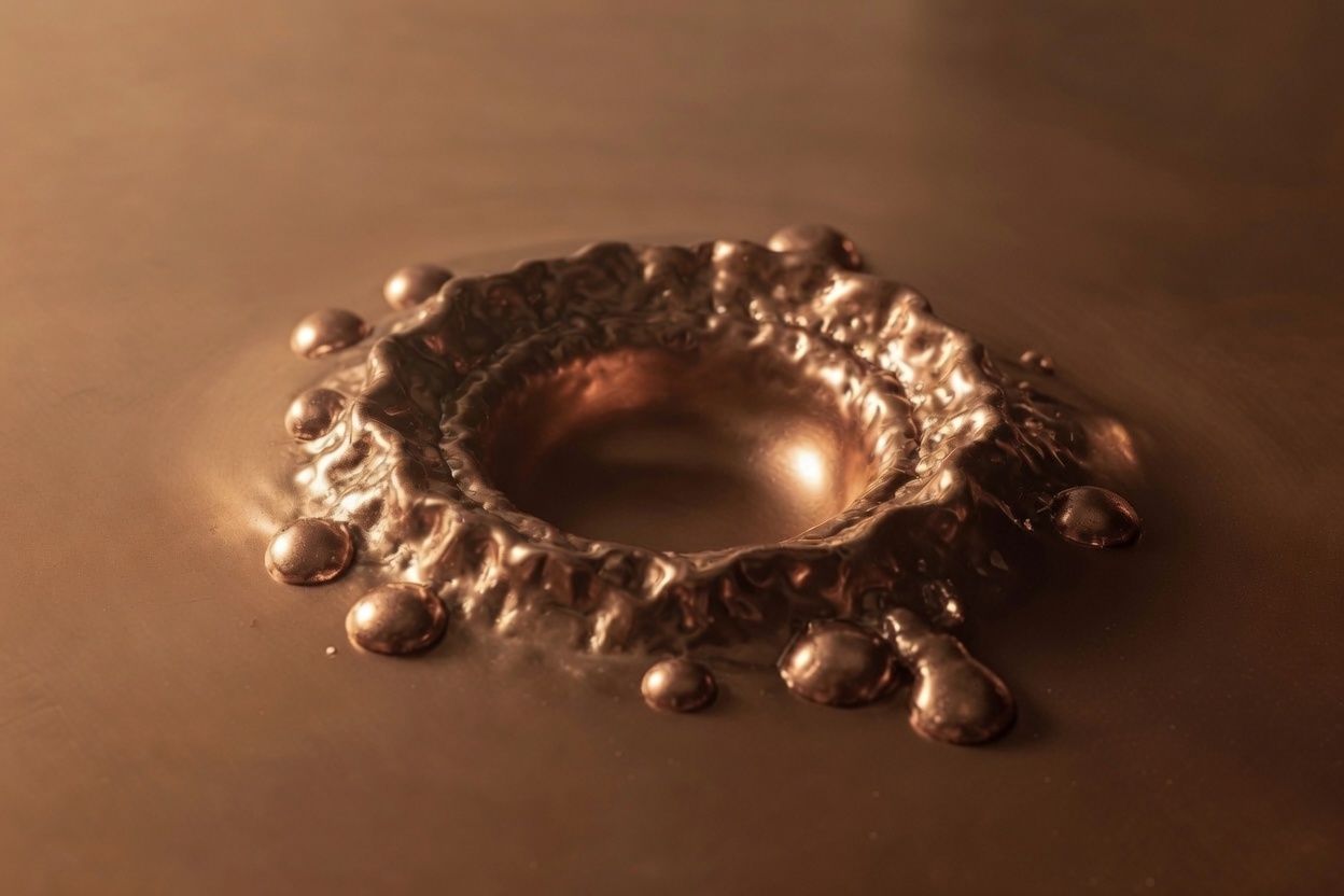 What one uncontrolled breakdown leaves in copper. Conditioning is the art of never making this one.