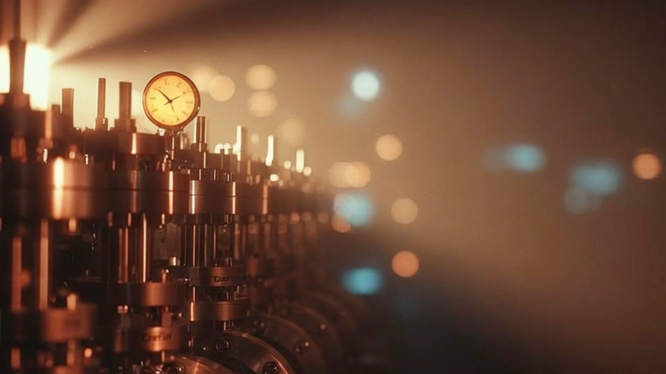 A wall of vacuum readouts watching a fleet of chambers that pump no faster for being watched.